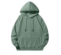 Hoodie Men's White, Sweatshirts & Hooded Pullover for Men Oversize Sweatpullover Unisex Hoodie Partner Hoodies Comfortable Transition Jacket Plain Men's Pullover Outdoor Sports Jumper, Green, 3XL
