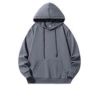 Hoodie Men's White, Sweatshirts & Hooded Pullover for Men Oversize Sweatpullover Unisex Hoodie Partner Hoodies Comfortable Transition Jacket Plain Men's Pullover Outdoor Sports Jumper, gray, M