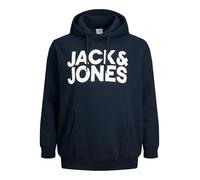 JACK & JONES Male Hoodie Plus Size Logo Hoodie, Navy Blazer 3, 6XL