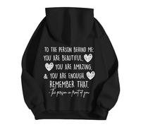 Hoodie Single Piece Women's Hoodie "Enough" by Dear Person Behind Me Remember That Mental Health Wise Jumper Women, black, XXL