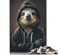 Hoodie Sloth Puzzle 1000 Pieces Jigsaws Wooden Puzzles for Adults Family Entertainment Toys 1000pcs (75x50cm)