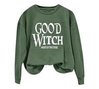 Hoodie Sweatshirt Witch In All Of Us. Women's Monogram Print Halloween Witch Crew Neck Hoodless Hoodie Soft Hoodie Women Long (B1-AG, L)