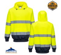 Hoodie Two-Tone Work Sweatshirt High Visibility Hooded Sweater Portwest B316