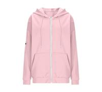 Hoodie With Built In Eye Mask Sweatshirts For Women Oversized With Out Zipper Sleep Blackout Jacket Pocket Sweater Tops Lightweight Casual Hooded Coats Long-distance Travel 01 Pink L
