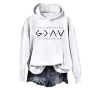 Hoodie With Zip Pockets,God Is Greater Than The Highs And Lows Sweatshirt Women Pullover Long Sleeve Graphic Top