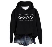 Hoodie With Zip Pockets,God Is Greater Than The Highs And Lows Sweatshirt Women Pullover Long Sleeve Graphic Top