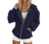 Hoodie with Zipper Pockets Long Sleeve Sweatshirt Oversized Hoodie Pockets Pullover Fall Ladies Hooded Sweatshirts Pullover Tops Trendy Outfits