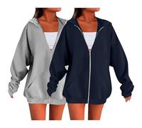 Hoodie Women Hoodies 2025 Fall Winter Trendy Long Sleeve Sweatshirts 2Pc Comfy Casual Jacket For Womans Zip Up Uk Lightweight Ladies Hooded Green Navy Woman Size 14 Tops Womens Plus Blue 20