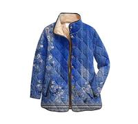 Hoodie womenPrinted Plus Size Women's Winter Quilted Long Sleeved Button Down Lightweight Padded World of Danceladies Coats and Jackets Smart Blue