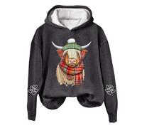 Hoodie Women's Hoodie Sweat Jacket Sweatshirt Cow Sweatshirts for Women, Cow Sweatshirts for Women, Western Cow Print Shirt, Country Western Sweatshirt (2), darkgray, S