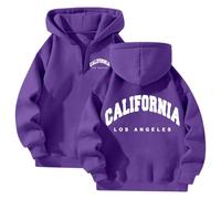 Hoodie Women's Light Blue Casual Zip Hoodie with Bow Print Pullover Sweatshirt for Daily Use in Spring, Autumn and Winter, Simple Women's Clothing, Dark purple, 3XL