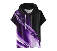 Hoodie Women's Short Sleeve Plain Hoodie Fashionable Sweatshirt with Hood Loose Hoodie Plus Size Hoodie Tops Comfortable Cotton Blouse Summer Classic Tops Sports Shirt Summer Shirts, #06 Purple, 3XL
