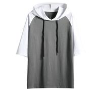 Hoodie Women's Short Sleeve Plain Hoodie Fashionable Sweatshirt with Hood Loose Hoodie Plus Size Hoodie Tops Comfortable Cotton Blouse Summer Classic Tops Sports Shirt Summer Shirts, #05 Grey, L