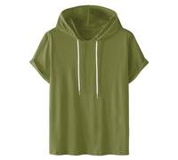 Hoodie Women's Short Sleeve Plain Hoodie Fashionable Sweatshirt with Hood Loose Hoodie Plus Size Hoodie Tops Comfortable Cotton Blouse Summer Classic Tops Sports Shirt Summer Shirts, #01 Army Green, S