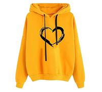 Hoodie Women's Sweat Jacket Baggy 90s E-Girl 90s E-Girl Top Teenager Girls Kawaii Autumn / Spring Thin Jacket Long Sleeve Shirt Slim Fit Funny Costume for Spring and Autumn, yellow, L