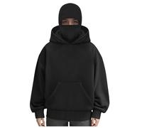 Hoodies Balaclava Unisex Men Women Double Hooded Zip Jacket Wind resistant Full Zip Athletic With Built In Double Jacket Hoodie With Mask Wind Resistant Workout Sweatshirt Winter Fall Winter Outfits