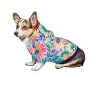 Hoodies for Dogs Small Pet Clothes Rainbow Flowers Coats Warm Cat Jacket for Party Camping