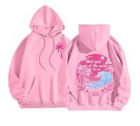 Hoodies for Girls Cute Puff Hoodie Letter Print Casual Graphic Hoodies Preppy Graphic Hoodies for Teen Girls pink puff hoodie 2024 Fall Fashion Long Sleeve Sweatshirts with Pockets