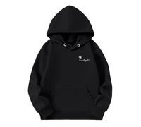 Hoodies For Girls with Coconut Tree Print Hooded Sweatshirt Thermal Sweater Drawstring Hat Pullovers Long Sleeve Girls Jumpers Comfort Tops Cozy Hoody Sweatshirts Trendy Hoodies For Kids Black