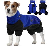 Hoodies for Medium Dogs, Cosy Fleece Sweater All In One Dog Fleece with Legs Stylish Thermal Coat for Jack Russell to Keep the Cold Out(Blue, M)