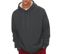 Hoodies for Men Fleece Sherpa Lined Hooded Winter Warm Sweatshirts Sweater 2025 Fall Casual Long Sleeve Pullover Tops Sudaderas para Hombre para el Frio(Dark Gray, L)