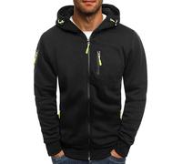 Hoodies For Men Full Zip Fleece Sweatshirts Long Sleeve Hooded Sweatshirt Slim Fit Stretchy Sportwears Solid Color Cargo Hoodie Lightweight Casual Outerwears Mens Tops With Zipper Pockets