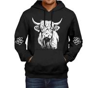 Hoodies for Men Highland Cow Hoodie Cow Sweatshirts for Men Western Cow Print Shirt Country Western Sweatshirt 2024 New