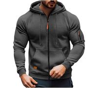 Hoodies For Men Military Jacket Tactical Coat Cargo Sweatshirts Full Zip Hooded Sweatshirt Combat Jacket With Kanga Pocket Pullover Oversize Hoody Drawstring Workout Casual Slim Fit Jumper