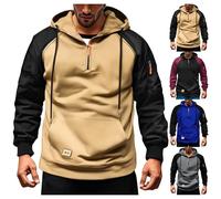 Hoodies For Men Uk 1/4 Zip Pullover Hoodie Zipped Pocket Drawstring Fleece Long Sleeve Tracksuit Tops Cuff Overhead Shirts Hooded Loose Fit Fashion Casual Classic Work Hoody Sweatshirts
