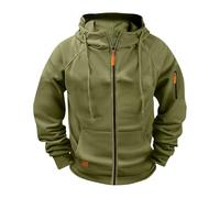 Hoodies for Men UK Cargo Military Jacket Full Zip Hooded Sweatshirt Casual Long Sleeve Pullover Tops Multi Pockets Sport Hoodies Comfortable Warm Holiday Jumper for Autumn Winter