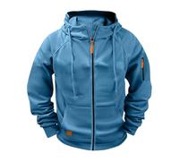 Hoodies For Men Uk Cargo Military Jacket Full Zip Sweatshirt Long Sleeve Casual Plain Hoody Multi Pockets Sport Hooded Sweatshirts Comfortable Holiday Clothing Jumper With Pockets
