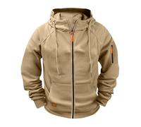Hoodies For Men Uk Cargo Military Jacket Full Zip Sweatshirt Long Sleeve Casual Plain Hoody Multi Pockets Sport Hooded Sweatshirts Comfortable Holiday Clothing Jumper With Pockets