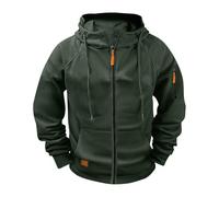 Hoodies For Men Uk Cargo Military Jacket Full Zip Sweatshirt Long Sleeve Casual Plain Hoody Multi Pockets Sport Hooded Sweatshirts Comfortable Holiday Clothing Jumper With Pockets