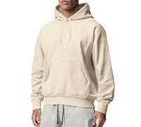 Hoodies for Men Uk Casual Solid Lightweight Drawstring Long Sleeve Pullover Hoodie Fashion Outdoor Sport Hooded Sweatshirts winter jackets for men Beige 5XL