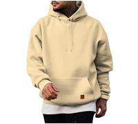 Hoodies for Men Uk Classic Solid Drawstring Long Sleeve Loose Sweatshirt Casual Outdoor Sport Travel Hoody Sweatshirts fishing clothes men mens work hoodie Beige M