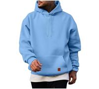 Hoodies for Men Uk Classic Solid Drawstring Long Sleeve Loose Sweatshirt Casual Outdoor Sport Travel Hoody Sweatshirts hoodie men l jumper for men Sky Blue L