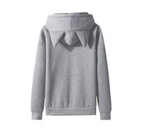 Hoodies for Men UK Clearance,Solid Fleece Drawstring Hooded Pocket Sweatshirt Long Sleeve Casual Cat Ears Hoody Autumn Winter Warm Sportswear Pullover Jumper Tops Outdoor Activewear Clothing S-XXL