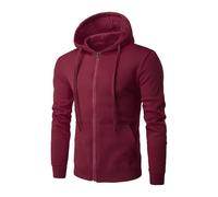 Hoodies for Men UK Full Zip Solid Colour Hoodies Drawstring Hooded Cardigan Long Sleeves Loose Casual Sports Sweatshrits Full Zip Loose Jacket Slant Pockets Coats Windproof Warm Tops Outdoor