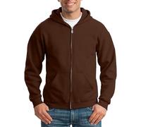 Hoodies For Men Uk Full Zip Up Casual Hooded Jackets Mens With Pockets Loose-fit Soft Fleece Coats Sweatshirts Comfort Outdoor Hoodie Solid Color Long Sleeve Hoody Jacket Coffee