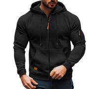 Hoodies For Men Uk Full Zip With Pocket - Cargo Military Hoodie Multi Pocket Oversize Hooded Sweatshirt Thermal Combat Tactical Work Hoodies Long Sleeve Casual Hoody Comfortable Fleece Jackets S-4Xl