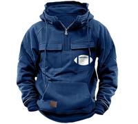 Hoodies For Men Uk Half Zip Cargo Sweatshirt Fleece Hooded Windbeaker Jumper Sports Vintage Drawstring Sportwear Long Sleeve Tactical Sweatshirts Lightweight Solid Color Workout Outerwears