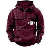Hoodies For Men Uk Half Zip Cargo Sweatshirt Fleece Hooded Windbeaker Jumper Sports Vintage Drawstring Sportwear Long Sleeve Tactical Sweatshirts Lightweight Solid Color Workout Outerwears