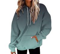 hoodies for men uk Hoodies for Women UK Oversized Gradient Print Sweatshirt Long Sleeve Pullover Tops with Pocket Ladies Trendy Lightweight Cute Loose Y2K Clothes Activewear (C-Green, XL)