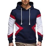 Hoodies For Men Uk Long Sleeve Color Block Hooded Pullover Elasticated Cuffs Drawstring Oversized Hoodie Spring Autumn Comfortable Sweatshirt Top Casual Smart Versatile Outerwear S-5Xl