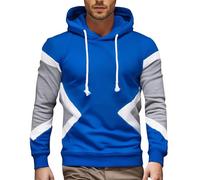 Hoodies For Men Uk Long Sleeve Color Block Hooded Pullover Elasticated Cuffs Drawstring Oversized Hoodie Spring Autumn Comfortable Sweatshirt Top Casual Smart Versatile Outerwear S-5Xl