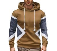 Hoodies For Men Uk Long Sleeve Color Block Hooded Pullover Elasticated Cuffs Drawstring Oversized Hoodie Spring Autumn Comfortable Sweatshirt Top Casual Smart Versatile Outerwear S-5Xl