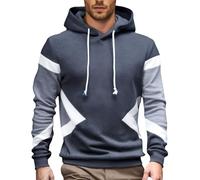 Hoodies For Men Uk Long Sleeve Color Block Hooded Pullover Elasticated Cuffs Drawstring Oversized Hoodie Spring Autumn Comfortable Sweatshirt Top Casual Smart Versatile Outerwear S-5Xl