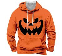 Hoodies For Men Uk Men Orange Hoodie Mens Jack O Lantern Hoodie Pumpkin Head Printing Sweatshirts Long Sleeve Halloween Costume Skeleton Pullover Skeleton Hooded Sweatshirt Drawstring Clothes