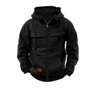 Hoodies For Men Uk Military Jacket Windbeaker Tactical Coat Cargo Sweatshirts Full Zip Hooded Sweatshirt Combat Jacket With Kanga Pocket Pullover Oversize Hoody Drawstring Jumper