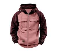 Hoodies For Men Uk Military Jacket Windbeaker Tactical Coat Cargo Sweatshirts Full Zip Hooded Sweatshirt Combat Jacket With Kanga Pocket Pullover Oversize Hoody Drawstring Jumper
